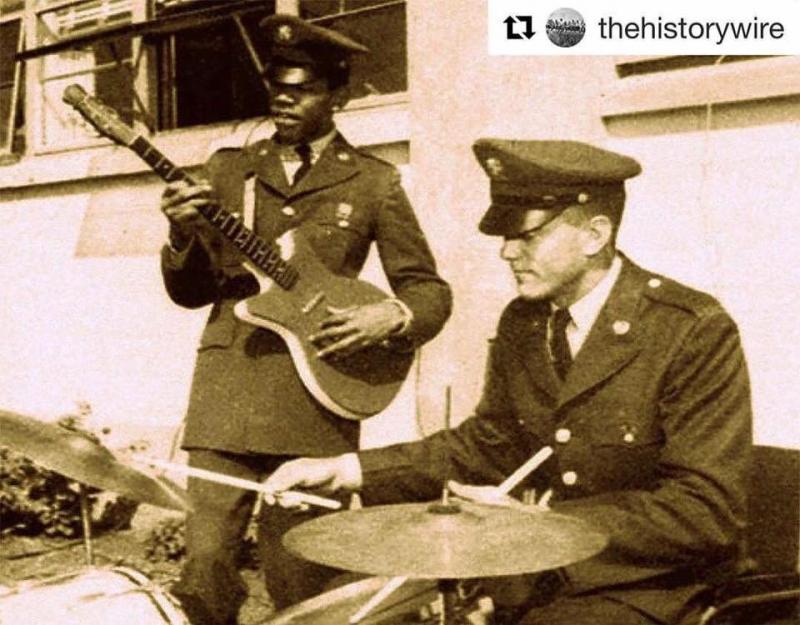 Jimi Hendrix in U.S Army uniform.