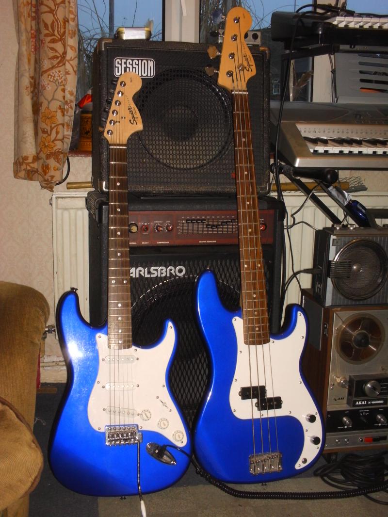 Matching guitar & bass.